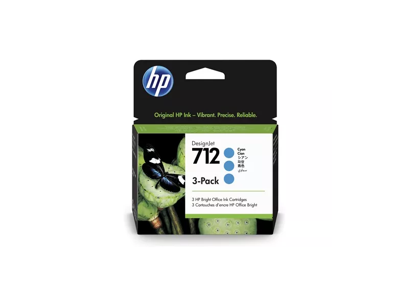 Multipack Cartucce Originali HP 3ED77A 712 (Ciano 29 ml Conf. 3)