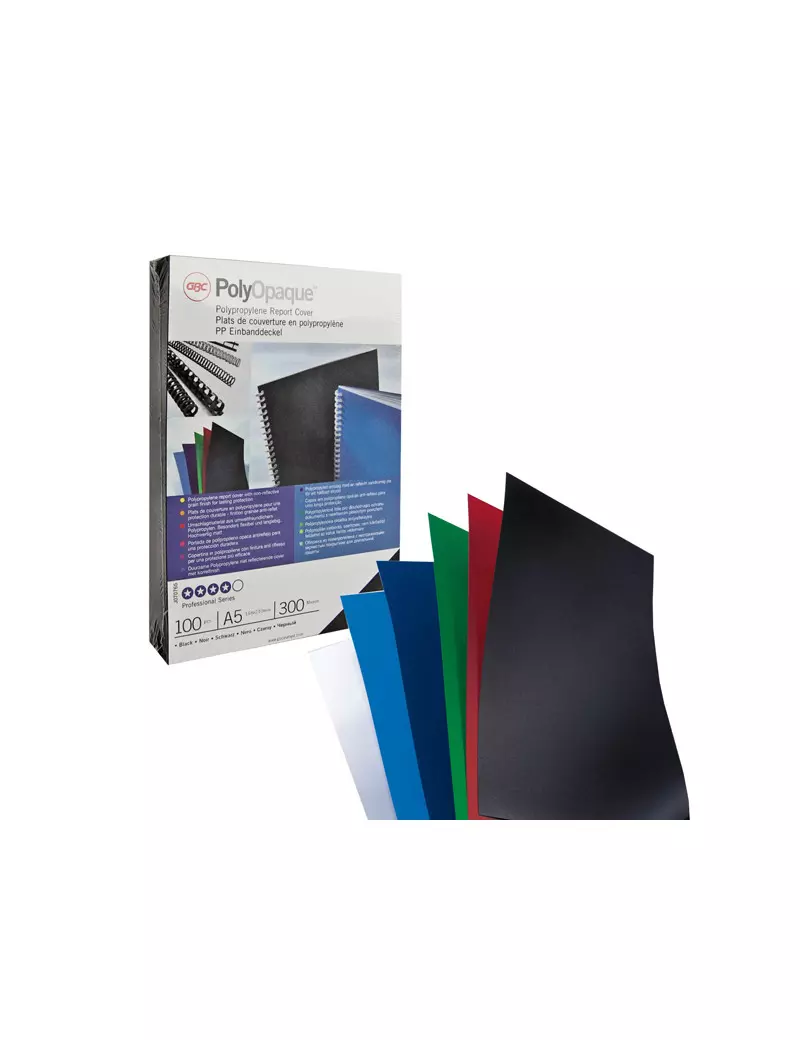 Copertine in PPL per Rilegatura PolyOpaque GBC - A4 Opaca - 300 Micron - IB386831 (Nero Conf. 100)