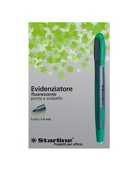 Evidenziatore a Penna Starline - 1-4 mm (Verde Conf. 12)