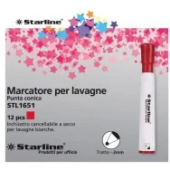 Marcatore per Lavagne Starline - Punta Tonda - 2 mm (Rosso Conf. 12)