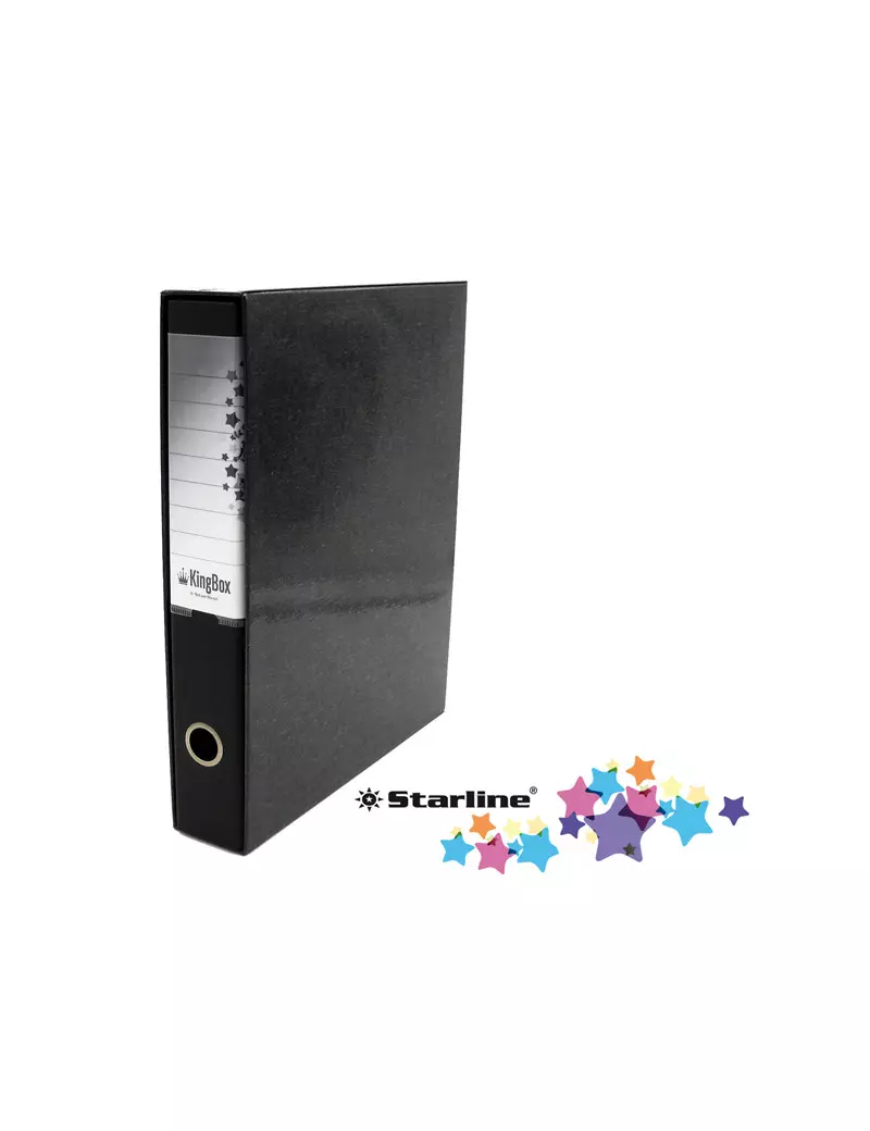 Registratore Kingbox Starline - Protocollo - Dorso 5 - 28,5x35,5 cm - RXP5NE (Nero) Registratore Kingbox Starline - Protocollo - Dorso 5 - 28,5x35,5 cm - RXP5NE (Nero)
