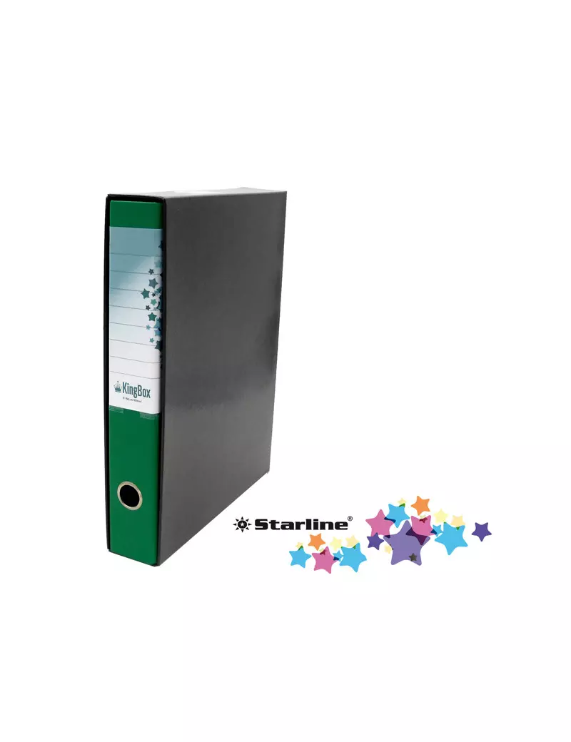 Registratore Kingbox Starline - Protocollo - Dorso 5 - 28,5x35,5 cm - RXP5RO (Verde) Registratore Kingbox Starline - Protocollo - Dorso 5 - 28,5x35,5 cm - RXP5RO (Verde)