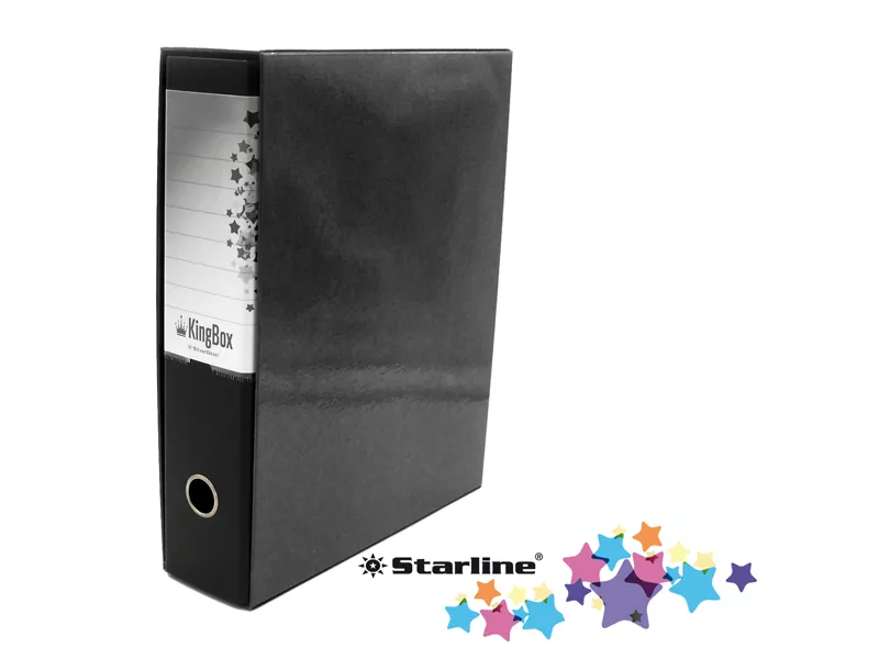 Registratore Kingbox Starline - Protocollo - Dorso 8 - 28,5x35,5 cm - RXP8NE (Nero) Registratore Kingbox Starline - Protocollo - Dorso 8 - 28,5x35,5 cm - RXP8NE (Nero)