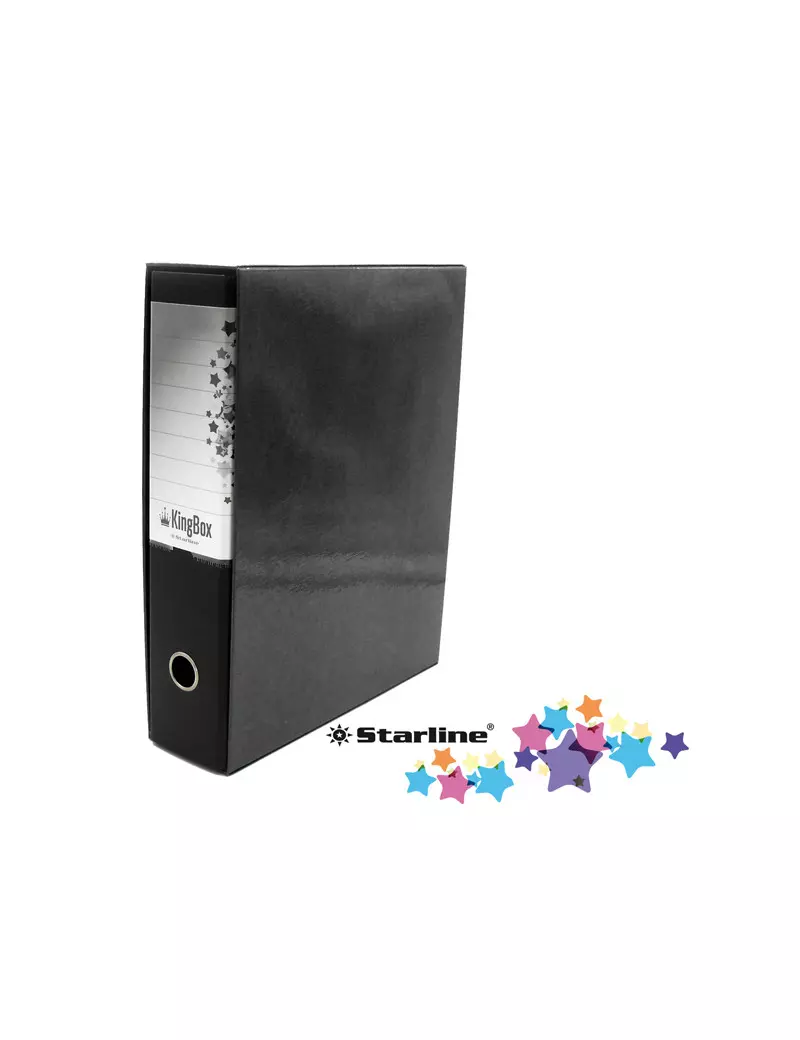 Registratore Kingbox Starline - Protocollo - Dorso 8 - 28,5x35,5 cm - RXP8NE (Nero) Registratore Kingbox Starline - Protocollo - Dorso 8 - 28,5x35,5 cm - RXP8NE (Nero)