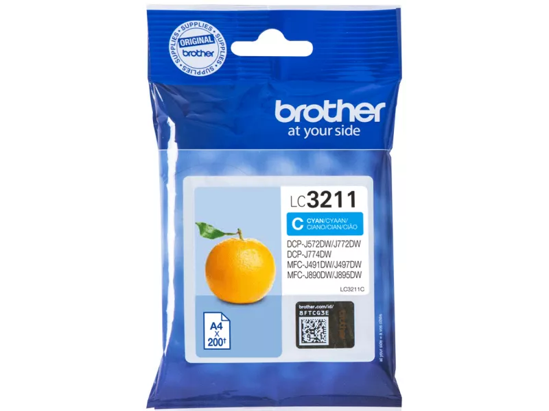 Cartuccia Originale Brother LC-3211C (Ciano 200 pagine)
