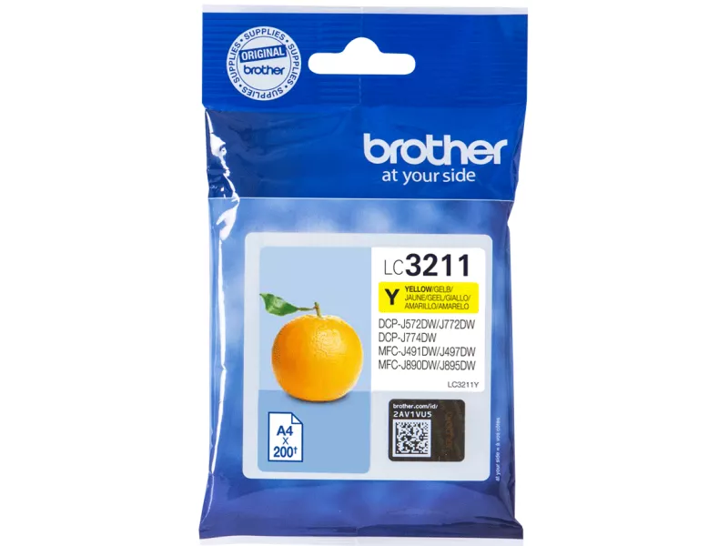 Cartuccia Originale Brother LC-3211Y (Giallo 200 pagine)