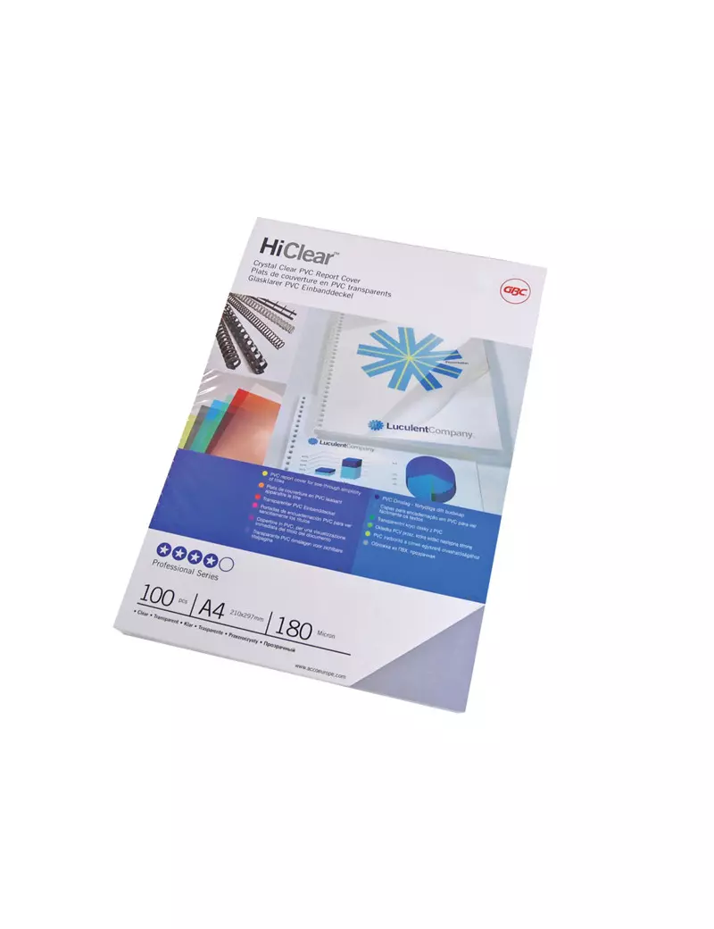 Copertine in PVC per Rilegatura Hi-Clear GBC - A4 - 300 Micron - CE013080E (Trasparente Conf. 100) Copertine in PVC per Rilegatura Hi-Clear GBC - A4 - 300 Micron - CE013080E (Trasparente Conf. 100)