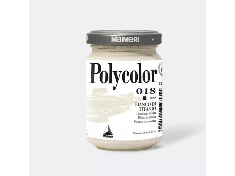 Colore Acrilico Polycolor Maimeri - 140 ml - M1220018 (Bianco di Titanio Conf. 3)