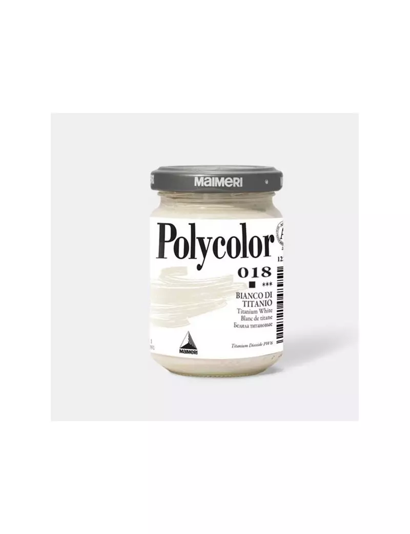 Colore Acrilico Polycolor Maimeri - 140 ml - M1220018 (Bianco di Titanio Conf. 3)