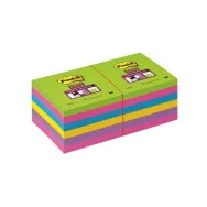 Post-it Super Sticky Ultracolor 654-12 3M - 76x76 mm - 20556 (Turchese Malva Girasole Fucsia e Lime Conf. 12)