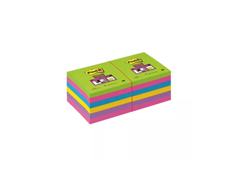Post-it Super Sticky Ultracolor 654-12 3M - 76x76 mm - 20556 (Turchese Malva Girasole Fucsia e Lime Conf. 12) Post-it Super Sticky Ultracolor 654-12 3M - 76x76 mm - 20556 (Turchese Malva Girasole Fucsia e Lime Conf. 12)