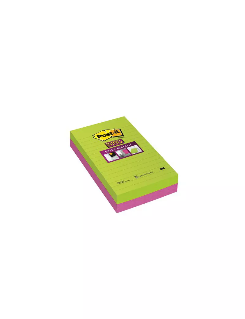 Post-it Super Sticky Ultracolor To Do List 845-4SUCC 3M - 125x200 mm - 73311 (Lime e Rosa Neon Conf. 4)
