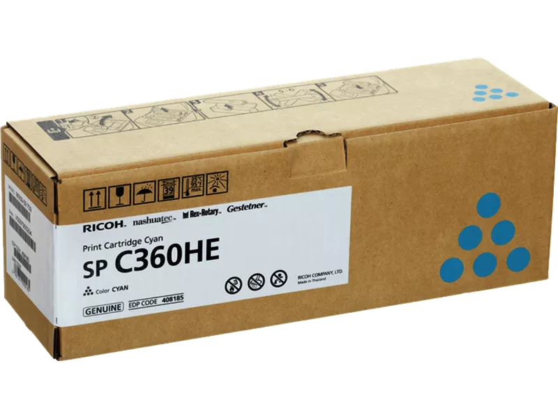 Toner Originale Ricoh 408185 SP C360HE (Ciano 5000 pagine)
