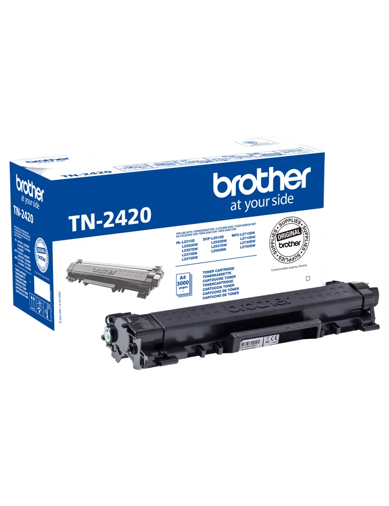 Toner Originale Brother TN-2420 (Nero 3000 pagine) Toner Originale Brother TN-2420 (Nero 3000 pagine)