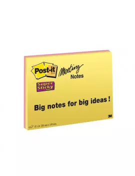 Post-it SuperSticky Meeting Note Large 3M - 200x149 mm (Assortiti Conf. 4)