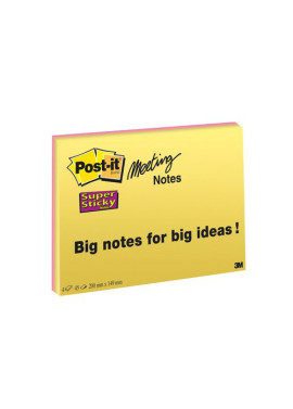 Post-it SuperSticky Meeting Note Large 3M - 200x149 mm (Assortiti Conf. 4)