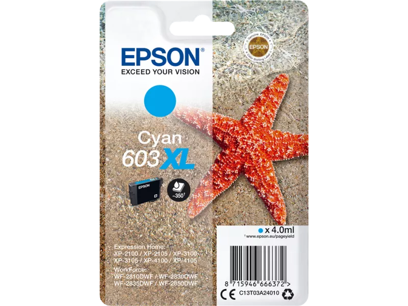 Cartuccia Originale Epson T03A240 603XL (Ciano 350 pagine)