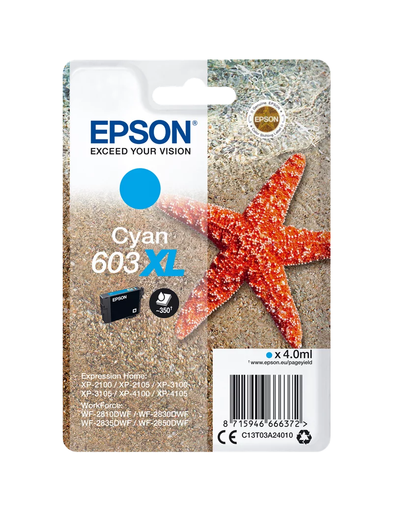Cartuccia Originale Epson T03A240 603XL (Ciano 350 pagine) Cartuccia Originale Epson T03A240 603XL (Ciano 350 pagine)