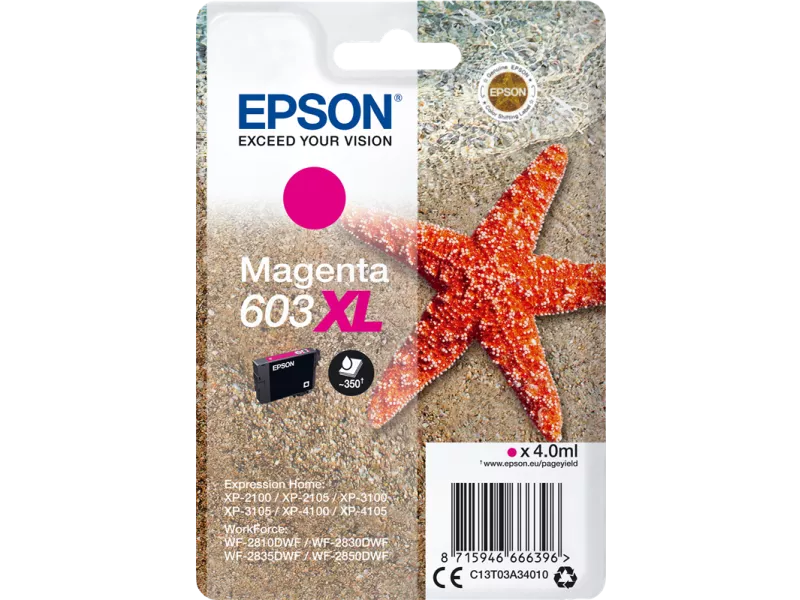 Cartuccia Originale Epson T03A340 603XL (Magenta 350 pagine)