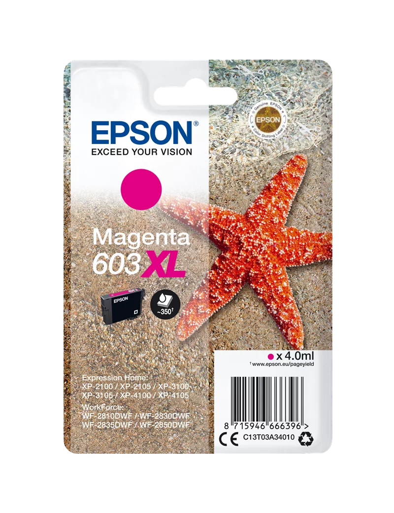 Cartuccia Originale Epson T03A340 603XL (Magenta 350 pagine) Cartuccia Originale Epson T03A340 603XL (Magenta 350 pagine)