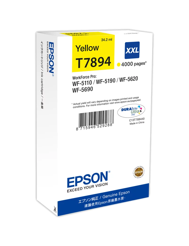 Cartuccia Originale Epson T789440 78XXL (Giallo XXL 4000 pagine) Cartuccia Originale Epson T789440 78XXL (Giallo XXL 4000 pagine)