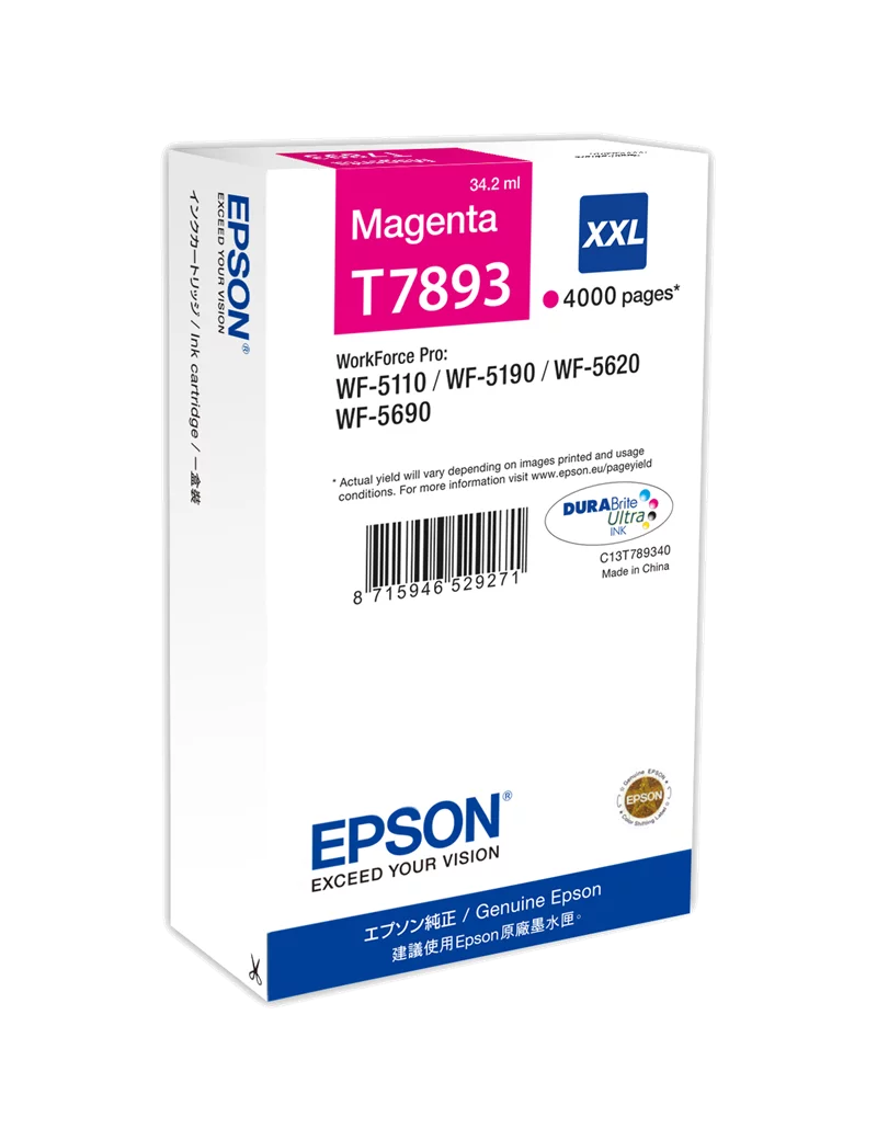 Cartuccia Originale Epson T789340 78XXL (Magenta XXL 4000 pagine) Cartuccia Originale Epson T789340 78XXL (Magenta XXL 4000 pagine)