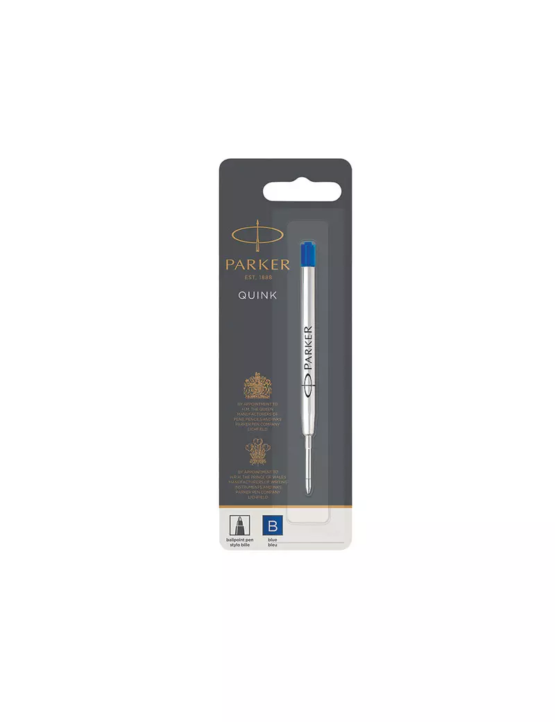 Cartucce per Penna a Sfera Quink Broad Parker Pen - Large - 1950365 (Blu) Cartucce per Penna a Sfera Quink Broad Parker Pen - Large - 1950365 (Blu)