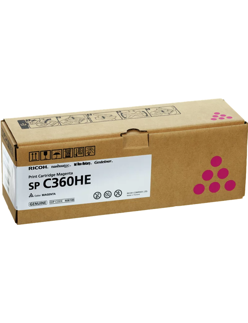 Toner Originale Ricoh 408186 SP C360HE (Magenta 5000 pagine) Toner Originale Ricoh 408186 SP C360HE (Magenta 5000 pagine)