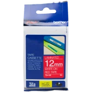 Nastro Originale Brother TZe-435 - 12 mm x 8 m - Laminato (Bianco su Rosso)