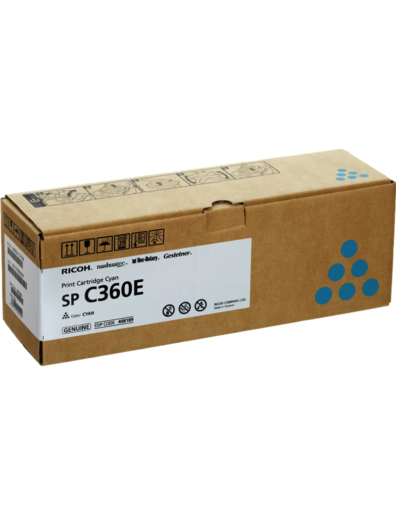 Toner Originale Ricoh 408189 SP C360HE (Ciano 1500 pagine) Toner Originale Ricoh 408189 SP C360HE (Ciano 1500 pagine)
