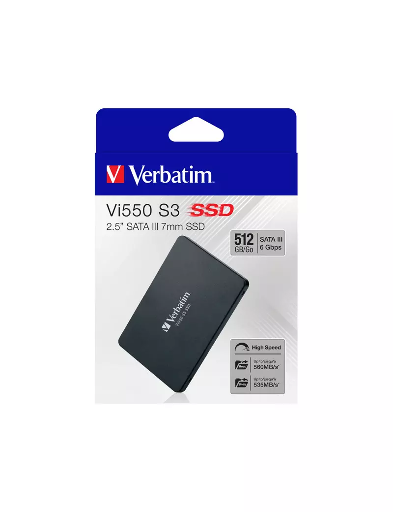 Hard Disk Interno Vi550 Verbatim - 2,5 Pollici - SATA III - SSD - 512GB - 49352