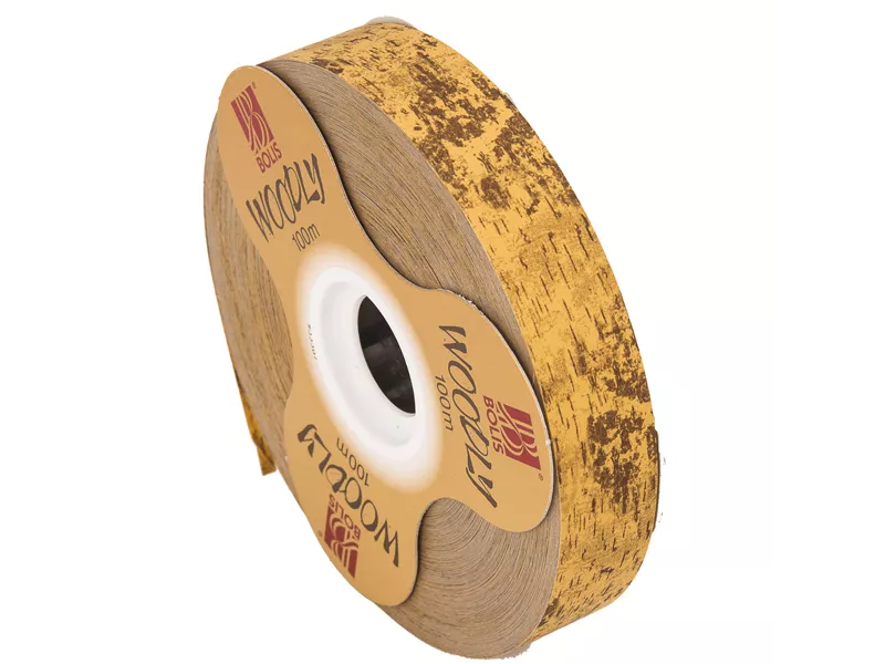 Nastro Bifacciale per Regali Woodly Bolis - 24 mm x 100 m - 51282421028 (Corteccia Marrone Chiaro)