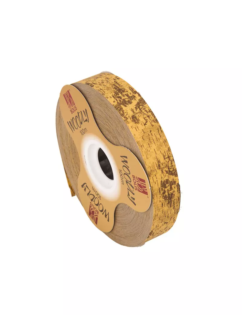Nastro Bifacciale per Regali Woodly Bolis - 24 mm x 100 m - 51282421028 (Corteccia Marrone Chiaro) Nastro Bifacciale per Regali Woodly Bolis - 24 mm x 100 m - 51282421028 (Corteccia Marrone Chiaro)