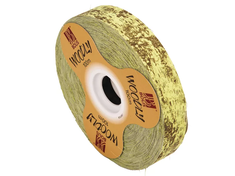 Nastro Bifacciale per Regali Woodly Bolis - 24 mm x 100 m - 51282421023 (Corteccia Verde Chiaro)