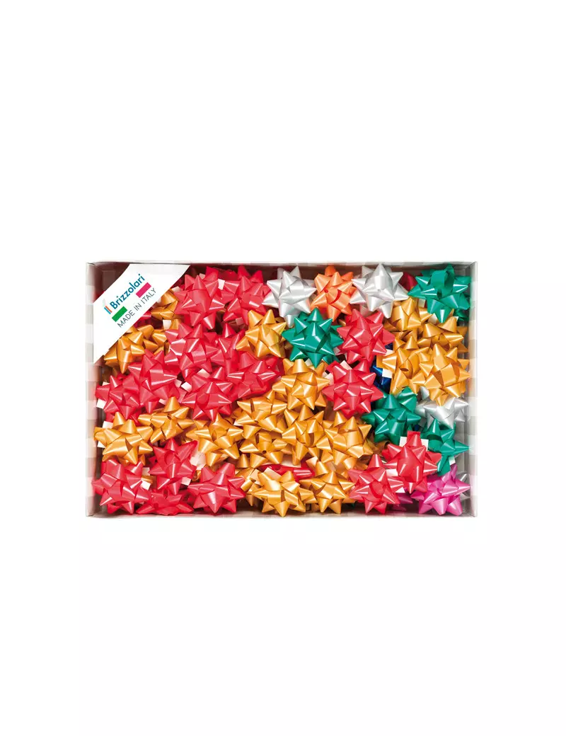 Stelle Adesive per Pacchi Regalo Brizzolari - 65 mm - 00064300 (Assortiti Natalizi Conf. 100)