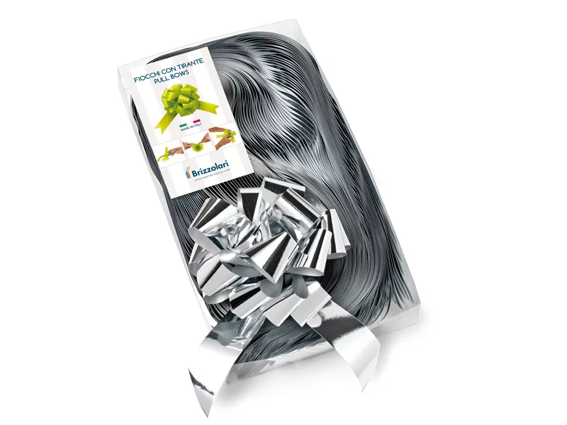 Nastro Strip per Regali 6870 Brizzolari - 31 mm x 13 cm - 00314004 (Argento Metallizzato Conf. 30)