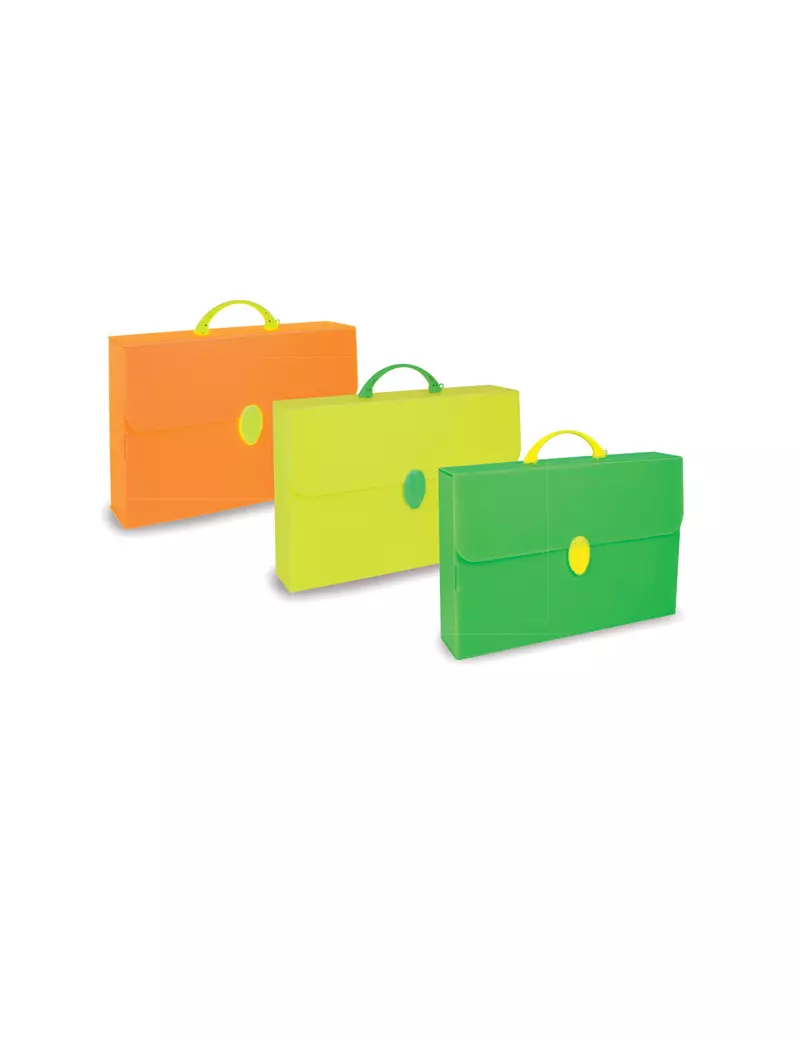 Valigetta in Polionda Fluo Balmar 2000 - 28x39x8 cm - PF14254 FL1COL (Assortiti Fluo)