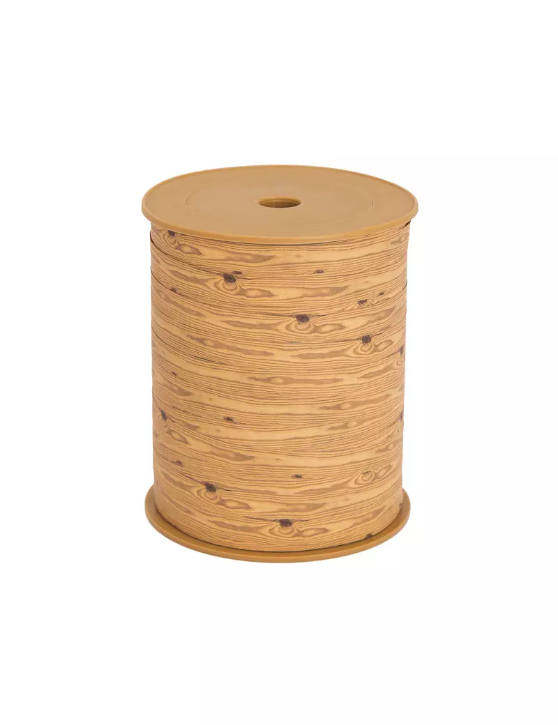 Nastro Woodly Bifacciale per Regali Bolis - 10 mm x 200 m - 51281022082 (Legno Goffrato)