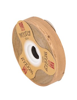 Nastro Bifacciale per Regali Woodly Bolis - 24 mm x 100 m - 51282421082 (Legno Goffrato)