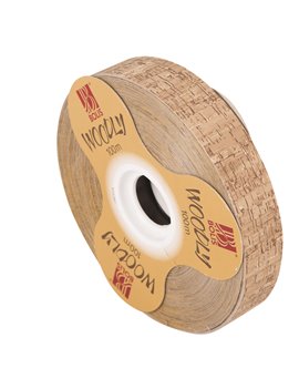 Nastro Bifacciale per Regali Woodly Bolis - 24 mm x 100 m - 51282421070 (Sughero)