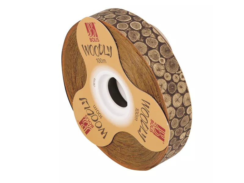 Nastro Bifacciale per Regali Woodly Bolis - 24 mm x 100 m - 51282421060 (Tronchi) Nastro Bifacciale per Regali Woodly Bolis - 24 mm x 100 m - 51282421060 (Tronchi)