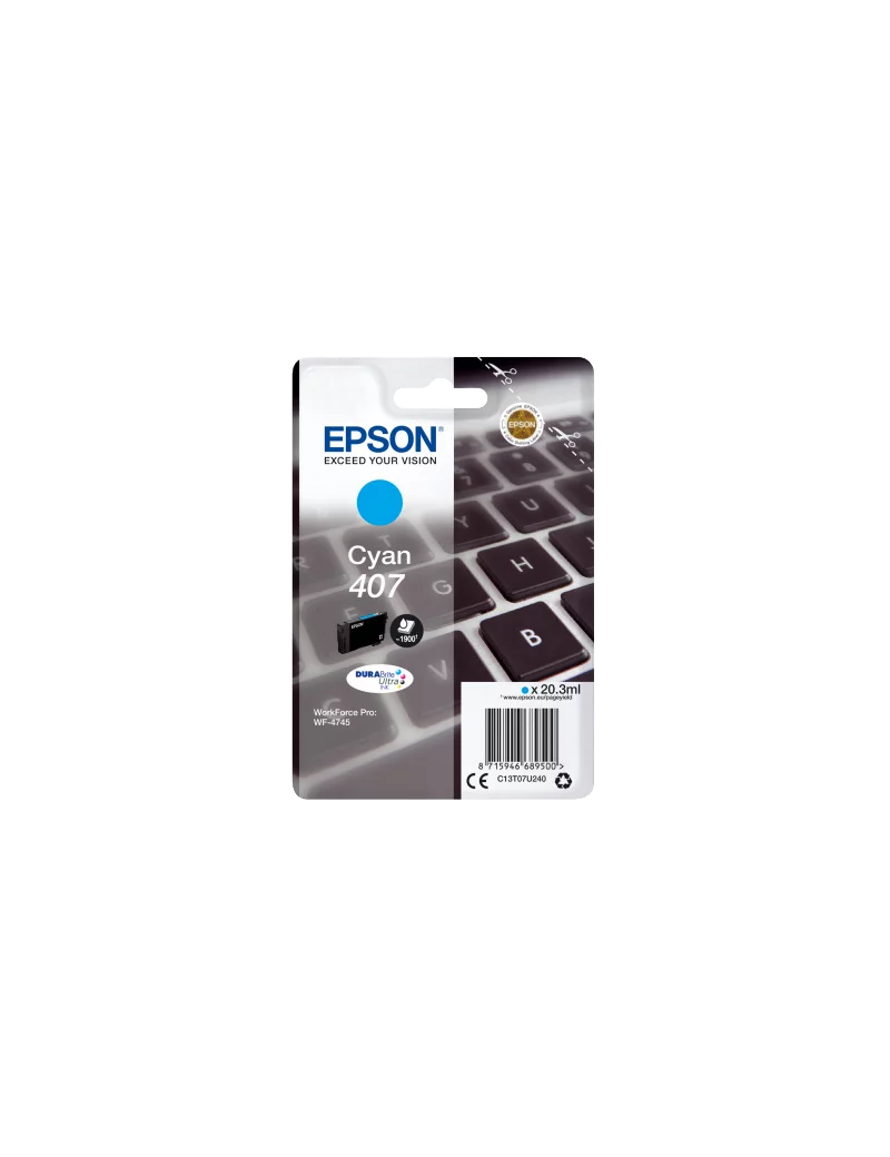 Cartuccia Originale Epson T07U240 407 (Ciano 1900 pagine) Cartuccia Originale Epson T07U240 407 (Ciano 1900 pagine)