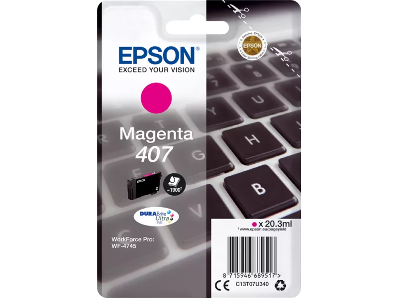 Cartuccia Originale Epson T07U340 407 (Magenta 1900 pagine)