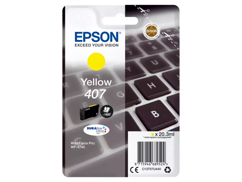 Cartuccia Originale Epson T07U440 407 (Giallo 1900 pagine)