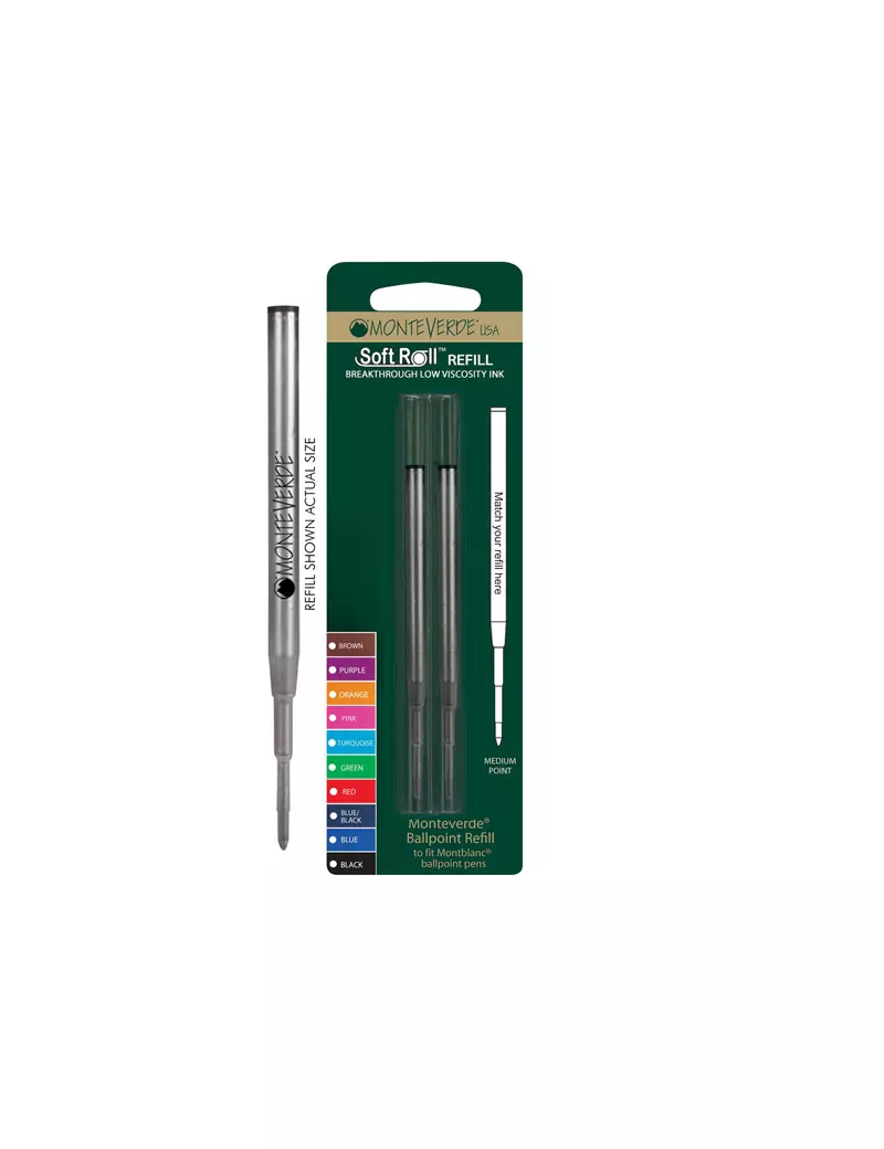 Refill per Penna a Sfera Montblanc Monteverde - Punta Media - J222301 (Nero Conf. 2)