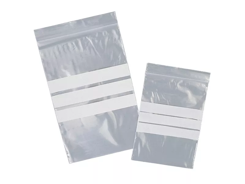 Sacchetto con Chiusura a Zip Viva - 15x22 cm - Bande Scrivibili e Foro - 3085BAD (Trasparente Conf. 100) Sacchetto con Chiusura a Zip Viva - 15x22 cm - Bande Scrivibili e Foro - 3085BAD (Trasparente Conf. 100)