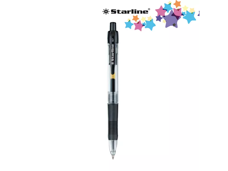 Penna Gel a Scatto Starline - 0,7 mm (Nero Conf. 12)