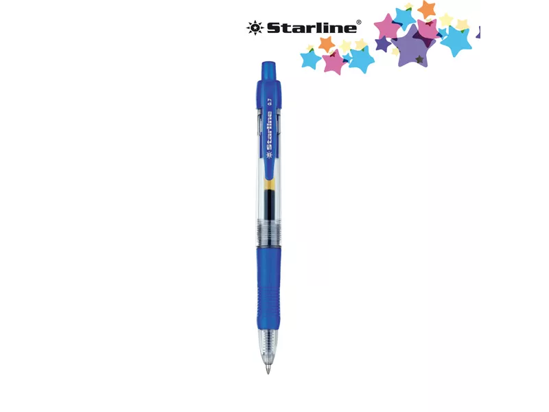 Penna Gel a Scatto Starline - 0,7 mm (Blu Conf. 12)