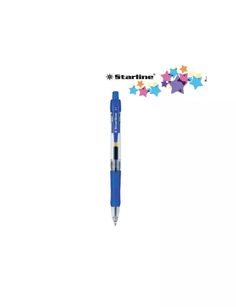 Penna Gel a Scatto Starline - 0,7 mm (Blu Conf. 12)