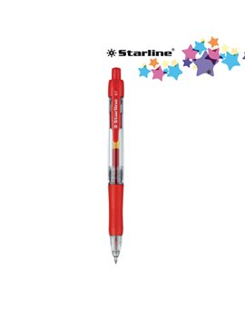 Penna Gel a Scatto Starline - 0,7 mm (Rosso Conf. 12)